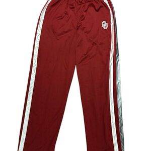 OU University of Oklahoma NCAA Red Athletic Track Pants with White & GrayStripes